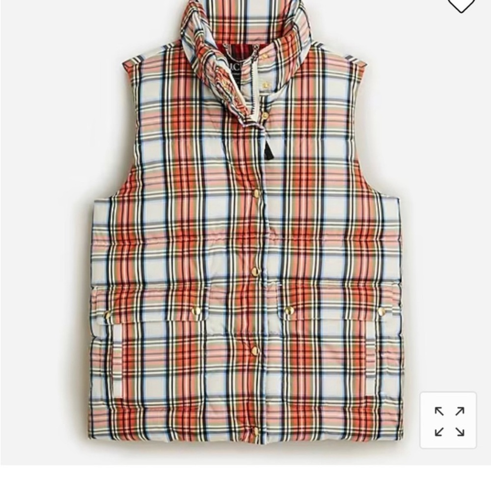 J.Crew Signature Puffer Vest in Snowy Stewart Tartan Small NWT